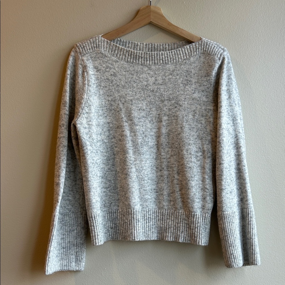 LOFT Heather Gray Crew Neck Sweater